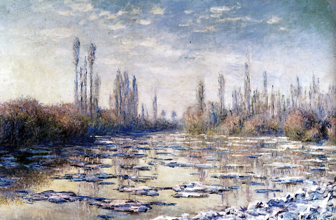 The Enduring Legacy of Claude Monet Lillies: A Deep Dive into Giverny's Masterpieces - Floating Ice Near Vetheuil by claude monet