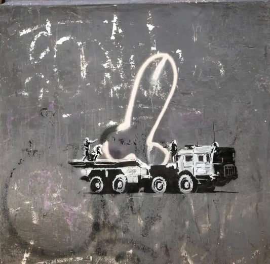 The Enduring Message of the Banksy Follow Your Dreams Poster: A Critical Look at Contemporary Irony - KYIV VELYKA ZHYTOMYRSKA 13 2022 by Banksy