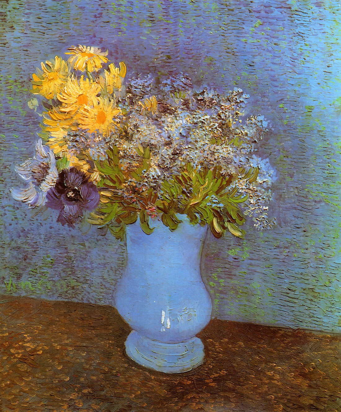 The Famous Sunflower Painting: Van Gogh's Masterpiece of Light and Symbolism - Vase with Lilacs, Daisies and Anemones by Vincent van Gogh
