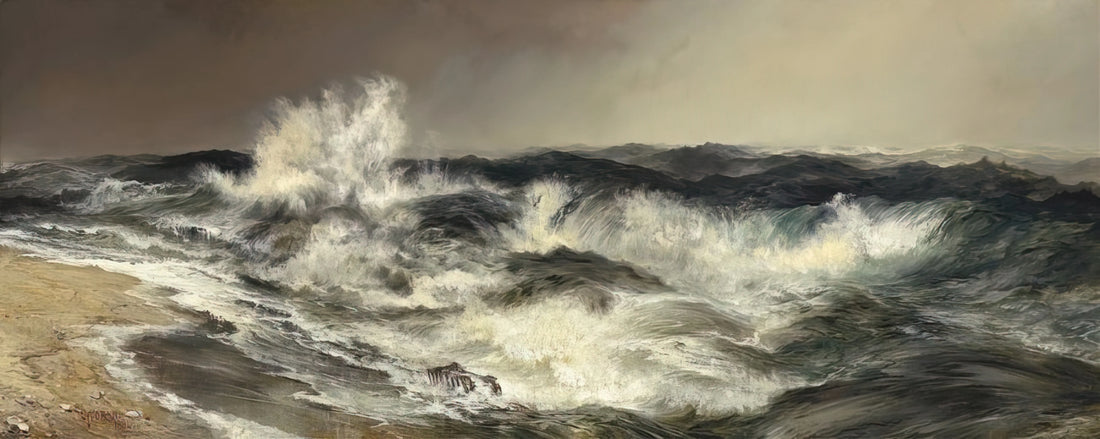 The Grand Canyon of the Yellowstone by Thomas Moran: An American Sublime Masterpiece - The Much Resounding Sea by Thomas Moran