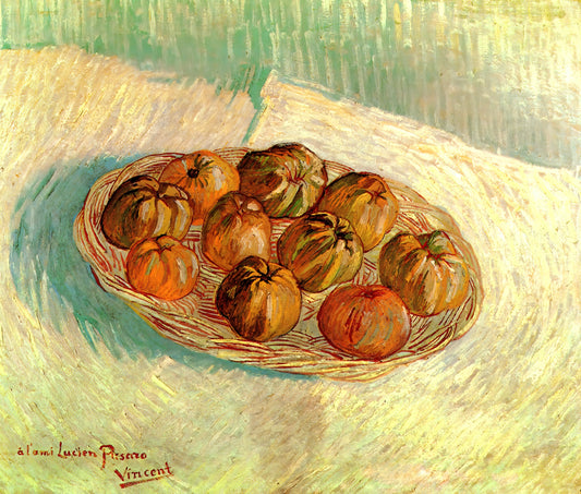 The Great Wave Off Kanagawa and Starry Night: Two Masterpieces That Defined Artistic Vision - Still Life with Basket of Apples to Lucien Pissarro by Vincent van Gogh