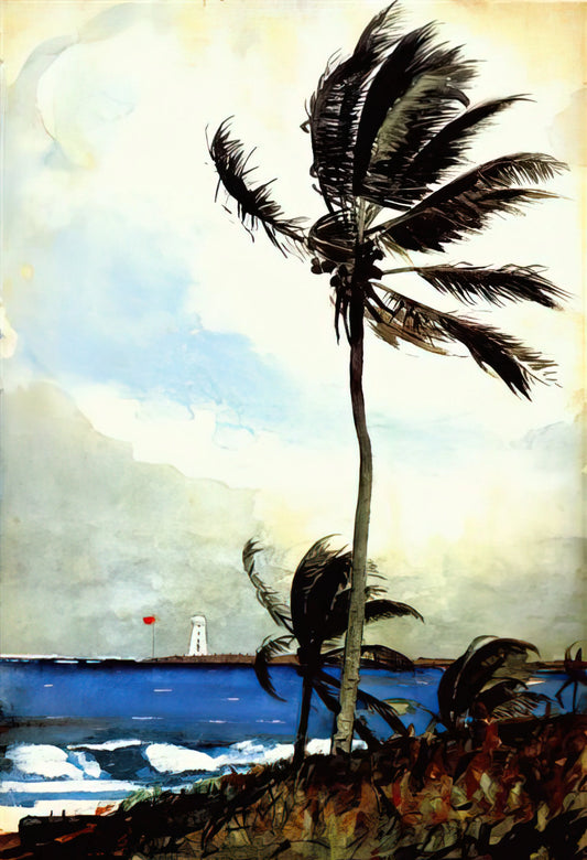The Herring Net Print: Winslow Homer's Masterpiece of American Realism - PALM TREE NASSAU by Winslow Homer