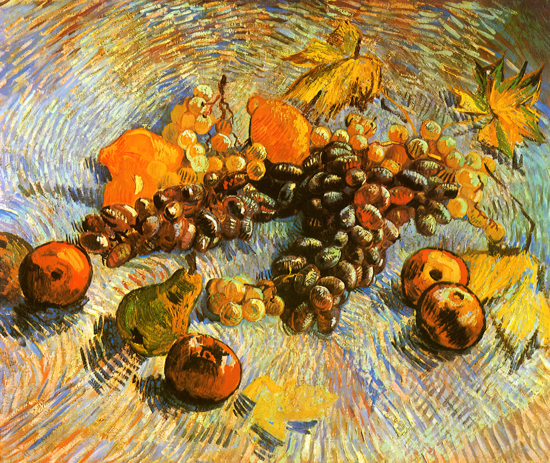 The Profound Simplicity: Deconstructing Vincent van Gogh's Shoes - Still Life with Apples, Pears, Lemons and Grapes by Vincent van Gogh