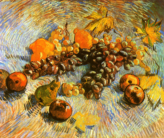 The Profound Simplicity: Deconstructing Vincent van Gogh's Shoes - Still Life with Apples, Pears, Lemons and Grapes by Vincent van Gogh