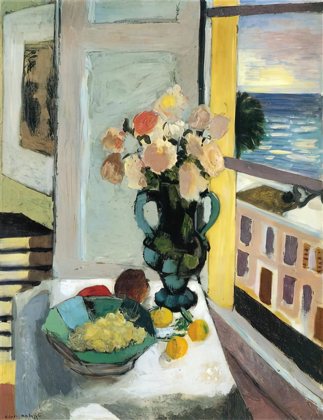The Snail by Henri Matisse: A Masterpiece of Color and Form in Modern Art - FLOWERS IN FRONT OF A WINDOW 1922 by Henri Matisse