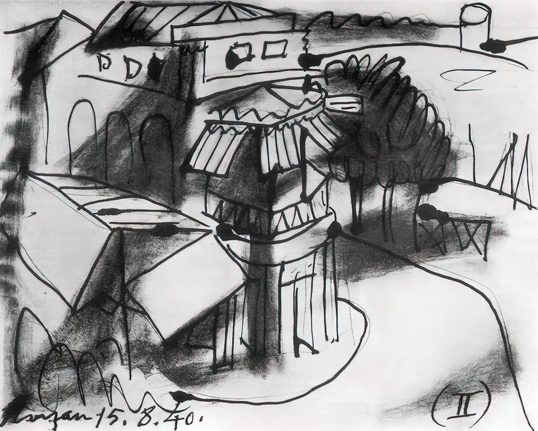 The Suite Vollard: Picasso's Monumental Printmaking Masterpiece - Café in Royan - 1940 by Pablo Picasso