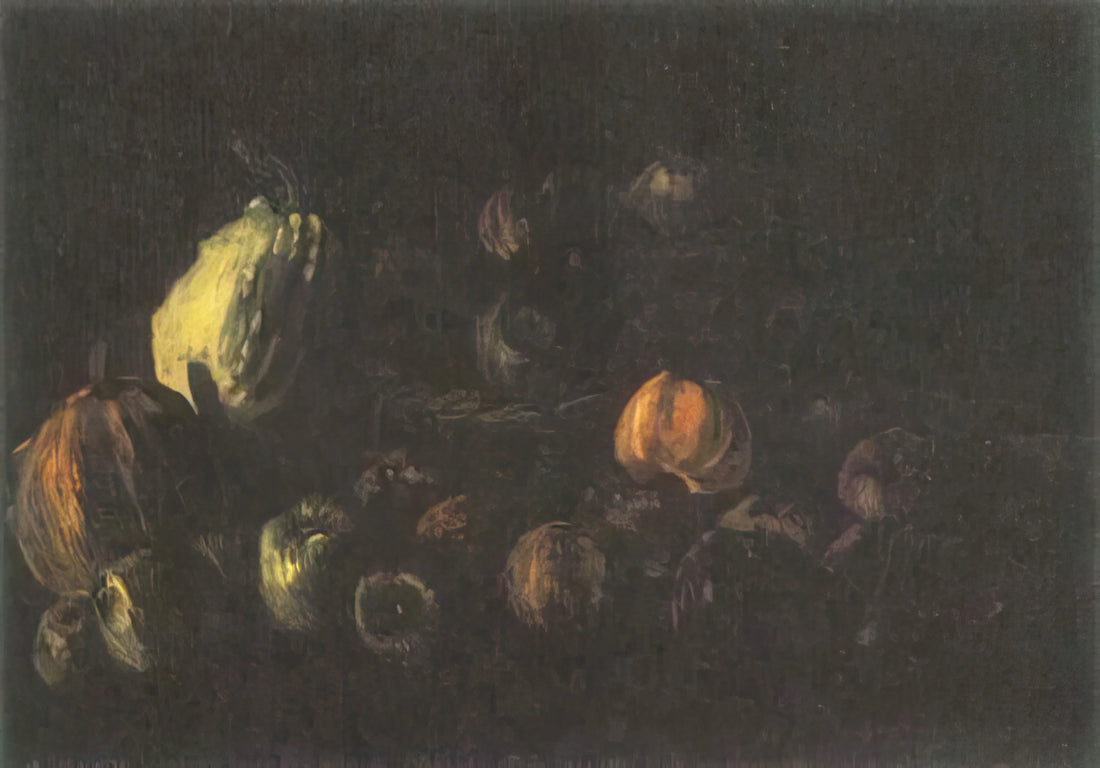 The Unwritten Canvas: Exploring Van Gogh's Autobiography Through His Art and Letters - Still life with a basket of apples and two pumpkins by Vincent van Gogh