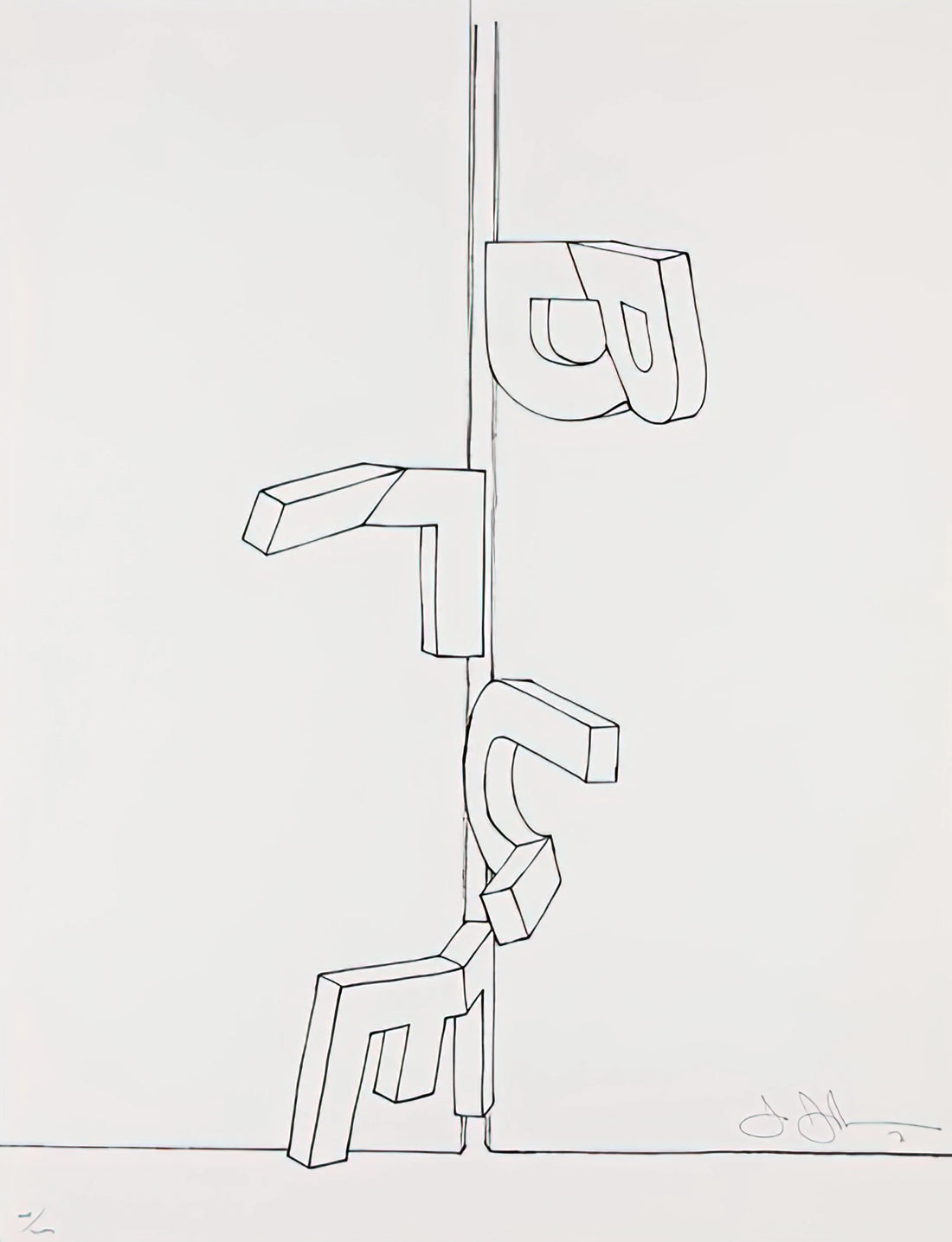 The Whitney Jasper Johns: Exploring the Artist's Legacy Through Museum Exhibitions and Iconic Prints - BENT BLUE 1971 by Jasper Johns