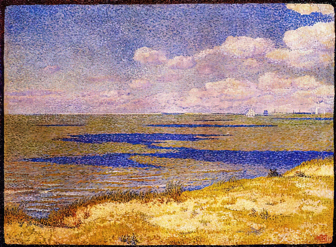 Theo van Rysselberghe Prints: A Collector's Guide to Neo-Impressionist Masterpieces - VIEW OF THE RIVER SCHELDT 1893 by Theo van Rysselberghe