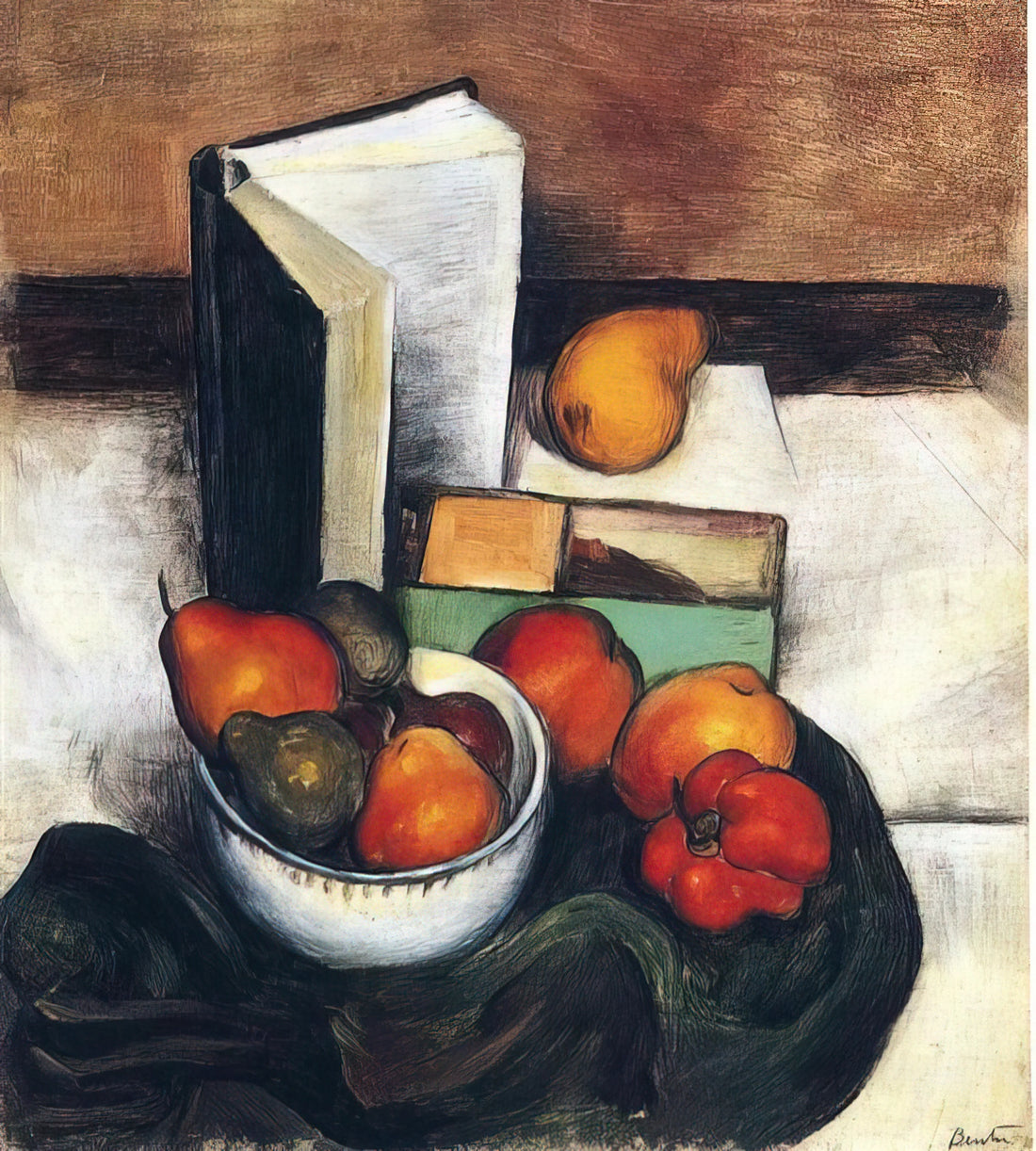 Thomas Hart Benton Art Prints: The American Regionalist Master's Legacy in Your Home - STILL LIFE WITH FRUIT AND VEGETABLES by Thomas Hart Benton