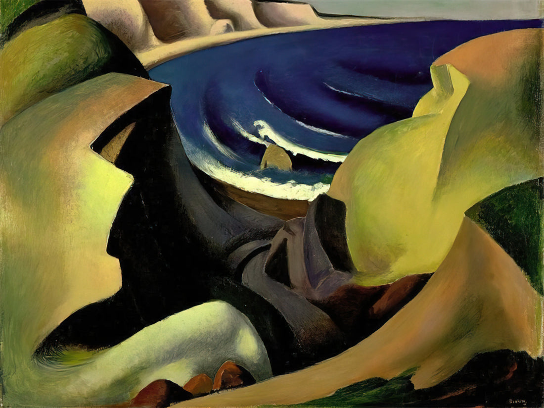 Thomas Hart Benton Canvas Prints: Capturing the American Spirit in Museum-Quality Art - THE CLIFFS 1921 by Thomas Hart Benton