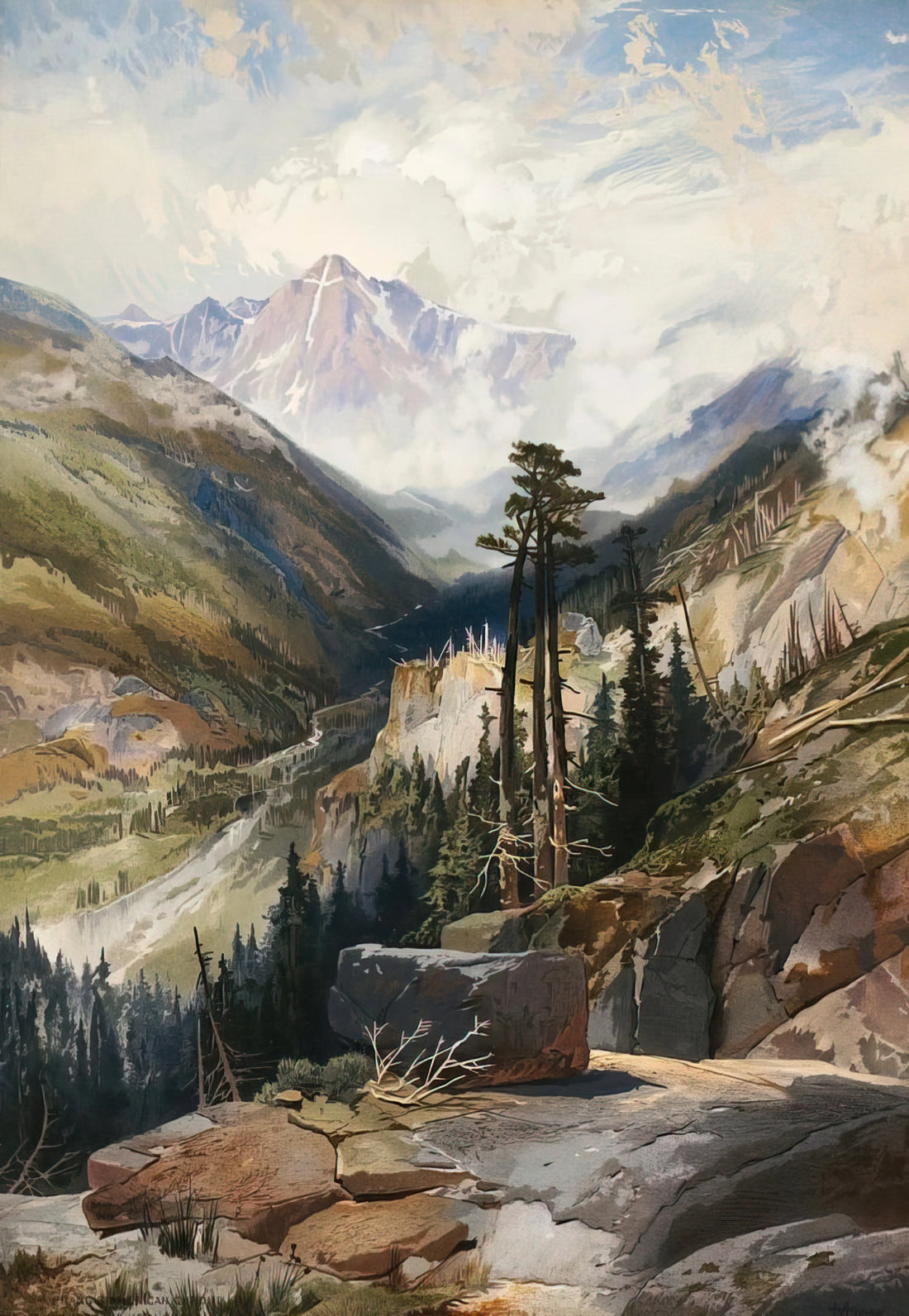 Thomas Moran Posters: Capturing the American West Through Museum-Quality Art Prints - The Mountain of the Holy Cross Colorado by Thomas Moran