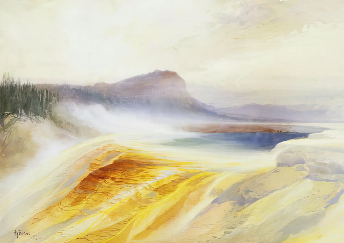 Thomas Moran Prints: Capturing the American Sublime in Museum-Quality Reproductions - Great Blue Spring of the Lower Geyser Basin by Thomas Moran