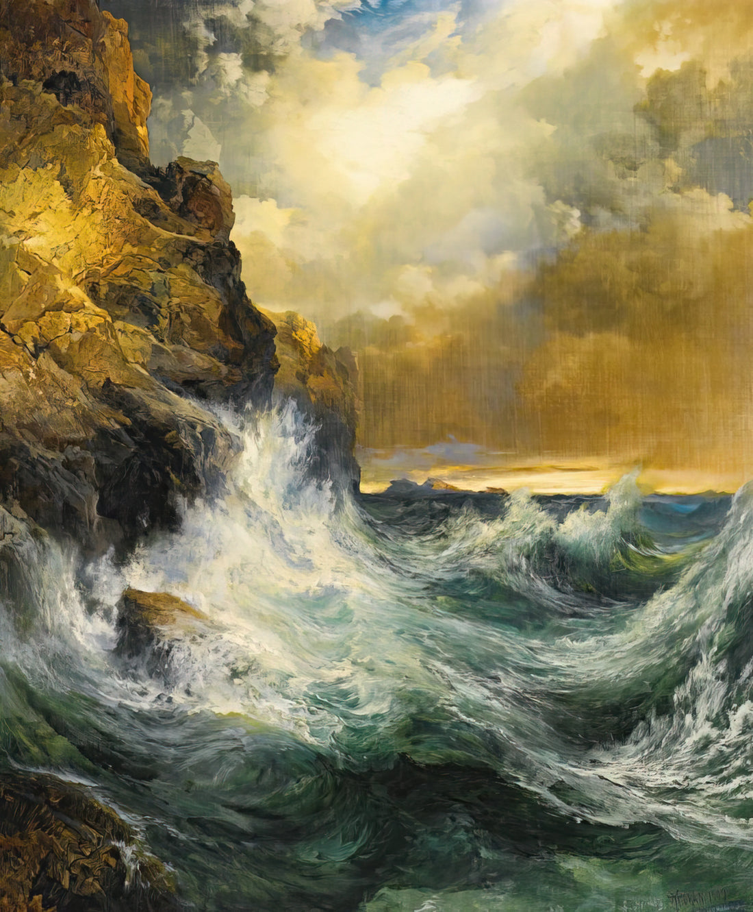 Thomas Moran's Grand Canyon Painting: A Masterpiece of American Sublime - The Receding Wave by Thomas Moran