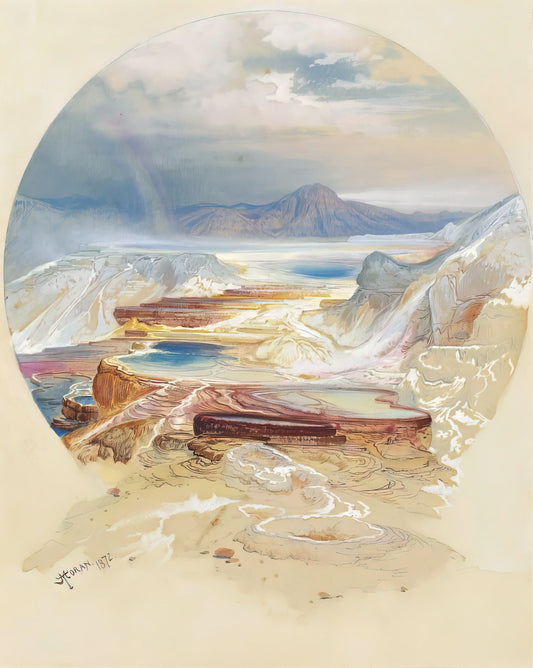 Thomas Moran's Green River: The Masterpiece That Defined American Landscape Painting - Minerva Terrace Yellowstone by Thomas Moran