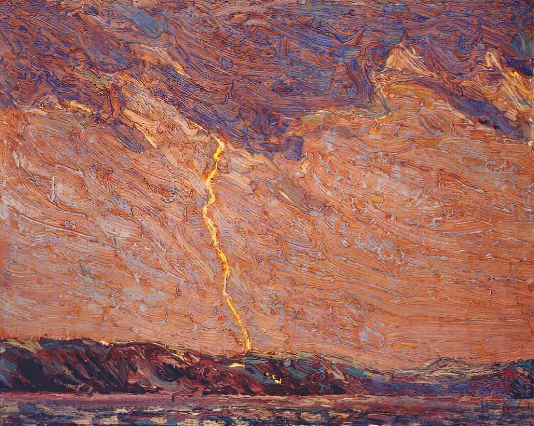 Tom Thomson Posters: Capturing Canada's Wilderness in Museum-Quality Art Prints - LIGHTNING CANOE LAKE 1915 by Tom Thomson