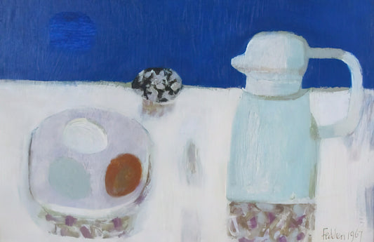 Understanding the Value of Mary Fedden Paintings: A Collector's Guide - Jug and Four Eggs - 1967 by Mary Fedden