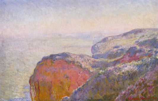 Unearthing Beauty: Claude Monet and His Jerusalem Artichoke Flowers - Cliff near Dieppe in the Morning by claude monet