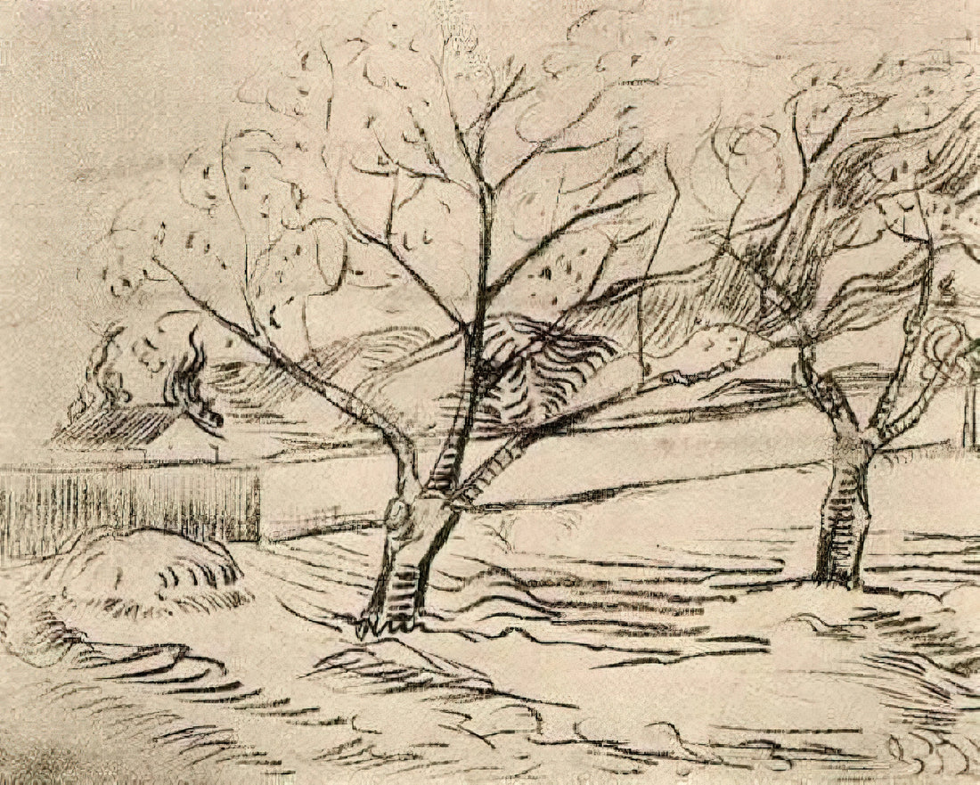 Van Gogh Canvas Prints for Sale: Curating Museum-Quality Reproductions for Your Collection - Two Trees by Vincent van Gogh