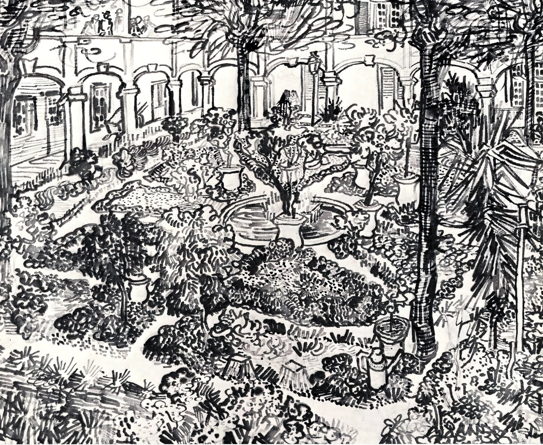 Van Gogh Framed Art: A Curator's Guide to Collecting and Displaying His Masterpieces - The Courtyard of the Hospital at Arles by Vincent van Gogh