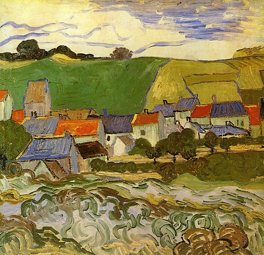 Van Gogh Skull Painting Print: The Artist's Fascination with Mortality in Museum-Quality Reproductions - View of Auvers by Vincent van Gogh