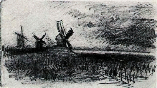 Van Gogh Wall Prints: Curating the Passion and Genius of a Post-Impressionist Master - Windmills at Montmartre by Vincent van Gogh