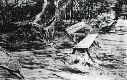 Van Gogh at the Musée d'Orsay: A Journey Through the Artist's Parisian Masterpieces - Bench in a Wood by Vincent van Gogh