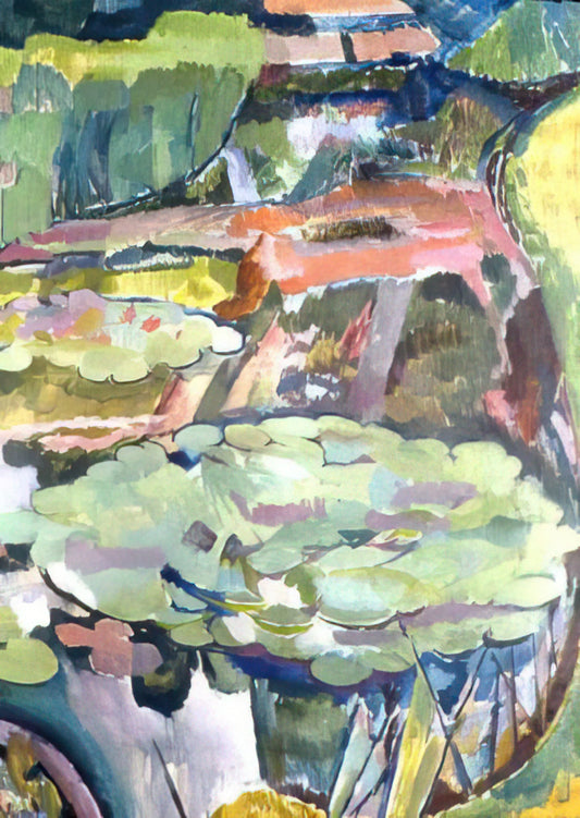Vanessa Bell and the Bloomsbury Group: The Artistic Visionary Behind a Cultural Revolution - LANDSCAPE WITH A POND AND WATER LILIES 1915 by Vanessa Bell