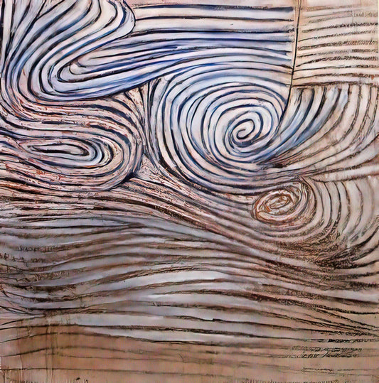 Victor Pasmore Gallery: Exploring the Abstract Visionary's Transformative Journey - Spiral Motif in White, Black and Indigo - 1951 by Victor Pasmore
