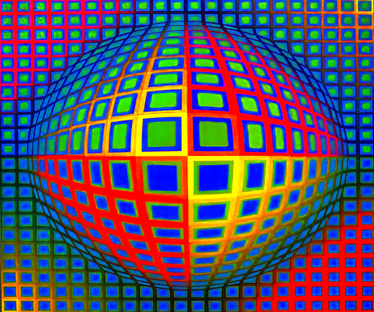 Victor Vasarely Portrait: The Visionary Behind Op Art's Optical Illusions - Vega-Nor - 1969 by Victor Vasarely