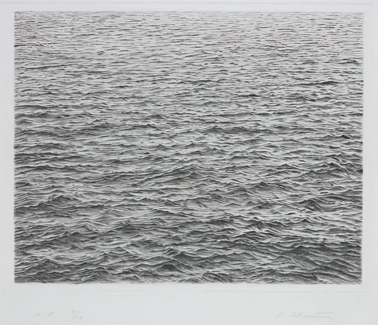 Vija Celmins: The Meditative Precision of Ocean, Desert, and Night Sky - DRYPOINT OCEAN SURFACE 1983 by Vija Celmins