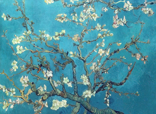 Vincent van Gogh Fishing in the Spring: A Masterpiece of Light and Renewal - Branches with Almond Blossom by Vincent van Gogh