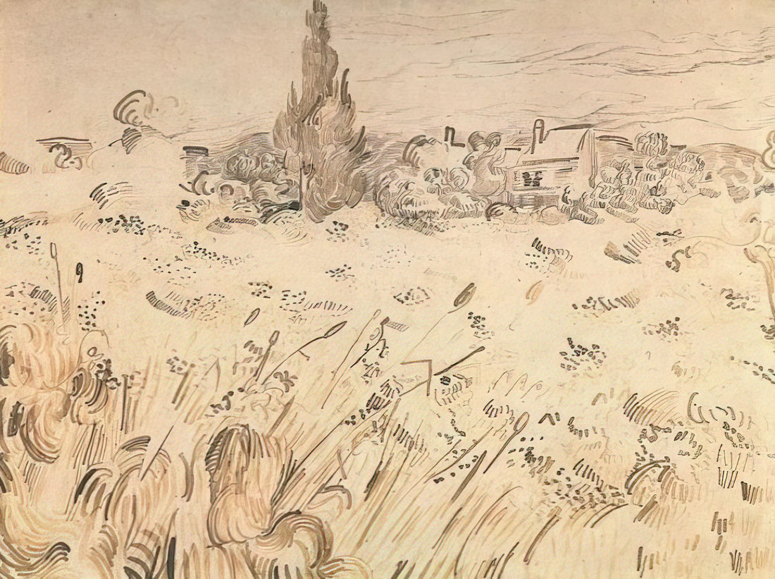 Vincent van Gogh and Japanese Art: How Ukiyo-e Transformed a Master's Vision - Wheat Field with Cypresses by Vincent van Gogh