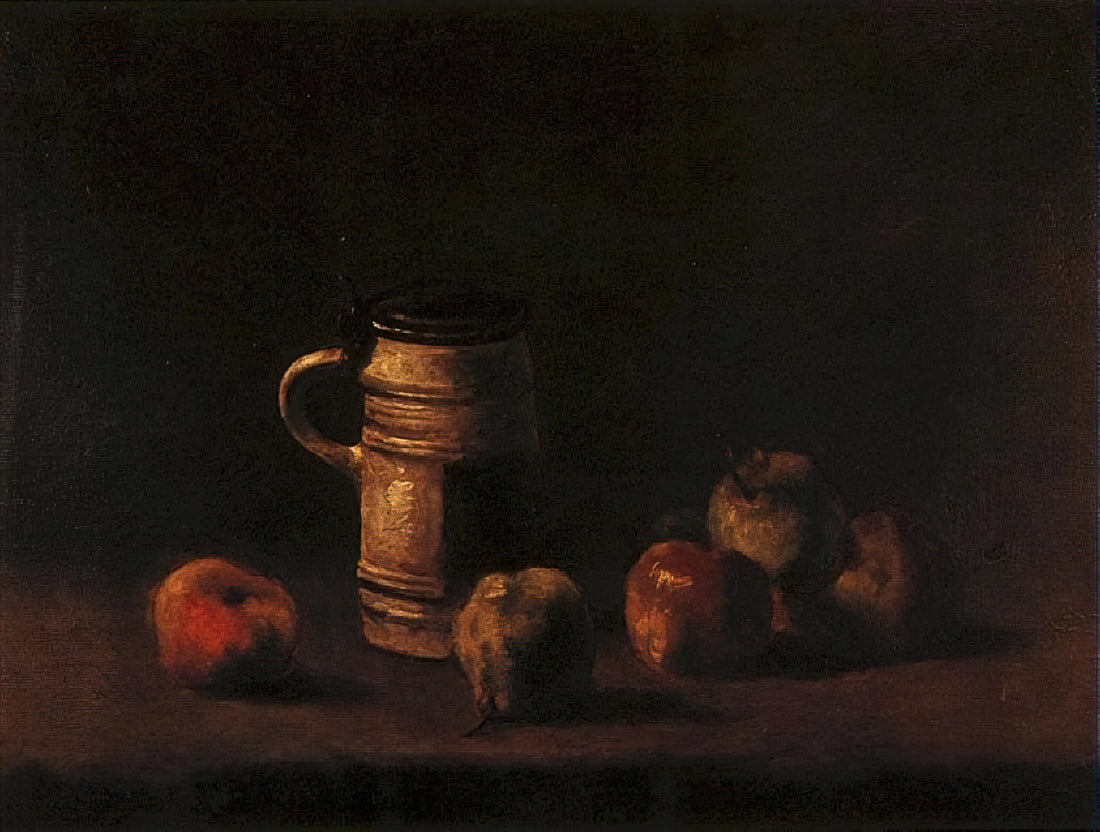 Vincent van Gogh's Lost Arles Sketchbook: Uncovering the Missing Pages of Artistic Genius - Still Life with Beer Mug and Fruit by Vincent van Gogh