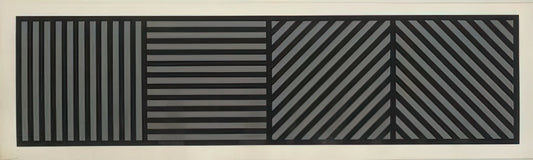 Wall Painting Sol LeWitt: The Conceptual Art Revolution in Architectural Space - Bands of Lines One Inch Wide in Four Directions in Black and Gray by Sol LeWitt