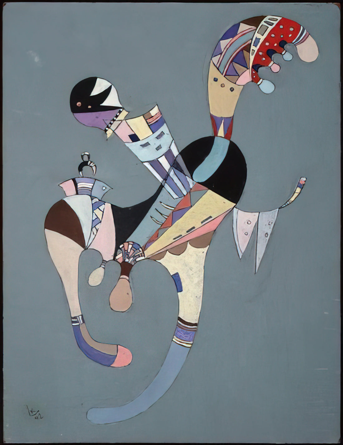 Wassily Kandinsky Canvas Prints: A Journey into Abstract Expressionism - A FLOATING FIGURE 1942 by Wassily Kandinsky