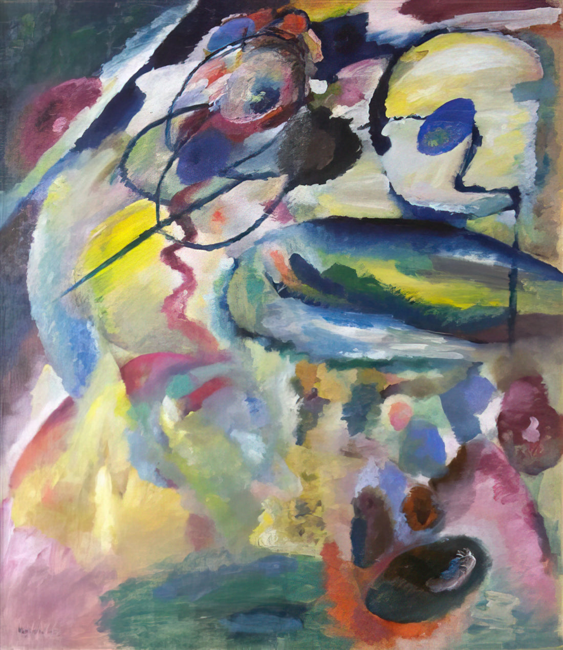 Wassily Kandinsky Composition II: A Revolutionary Blueprint of Abstract Art - PICTURE WITH A CIRCLE 1911 by Wassily Kandinsky