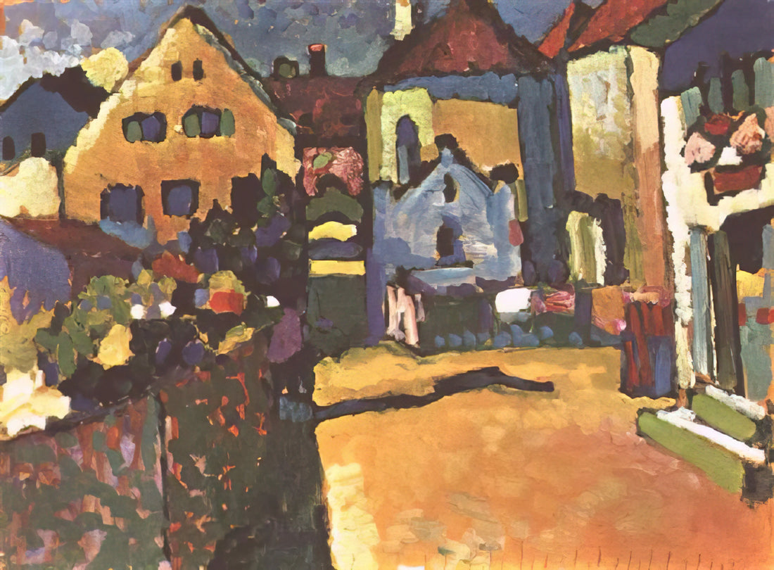 Wassily Kandinsky Lithograph: A Journey into Abstract Expressionism - GRUNGASSE IN MURNAU 1909 by Wassily Kandinsky