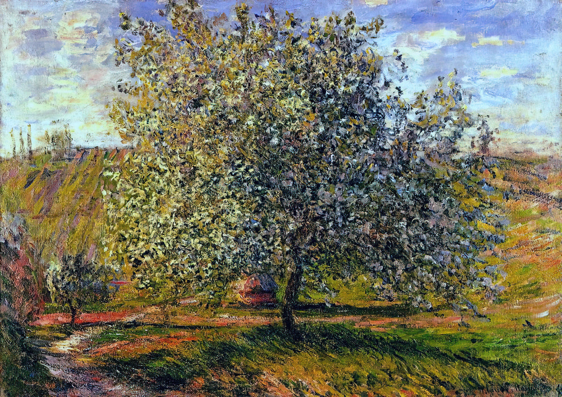 Water Lilies 1906: Monet's Revolutionary Vision of Light and Reflection - Tree in Flower near Vetheuil by claude monet