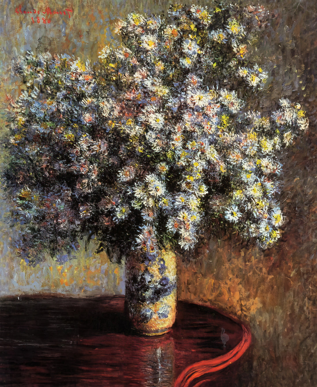 Watercolor Monet: The Overlooked Medium of an Impressionist Master - Asters by claude monet