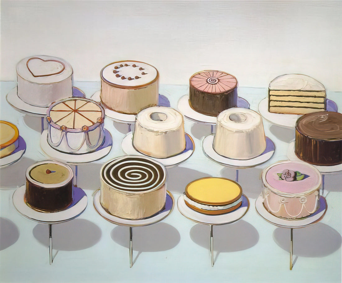Wayne Thiebaud Drawings: A Masterful Study in Form, Light, and Everyday Poetry - Cakes - 1963 by Wayne Thiebaud