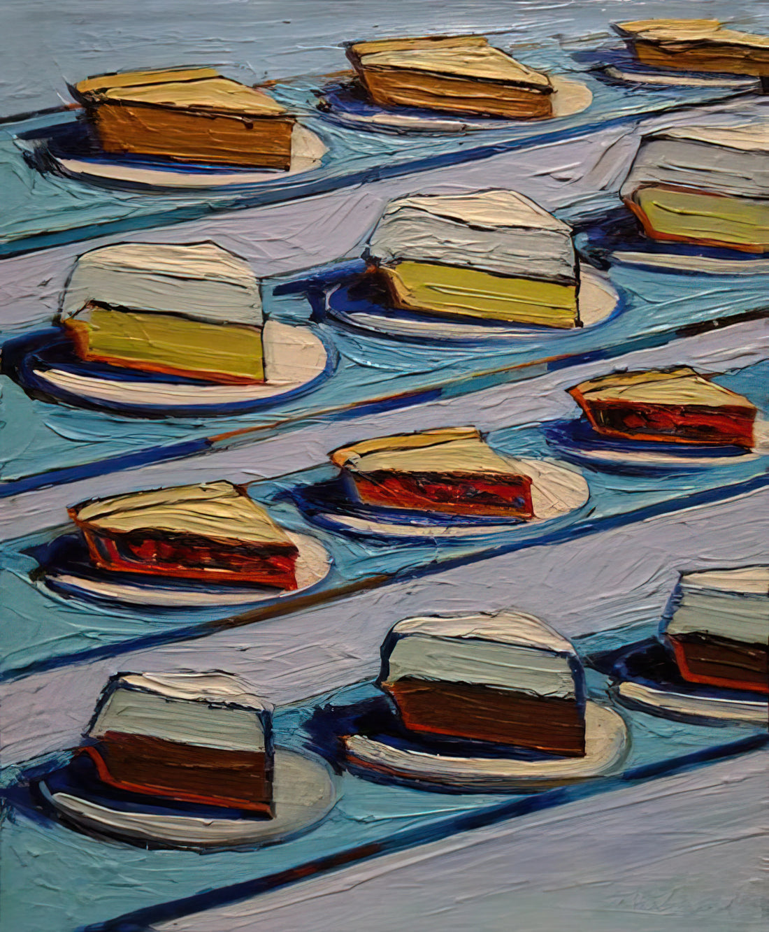 Wayne Thiebaud Exhibition Poster: A Collector's Guide to Iconic Art Prints - Refrigerator Pies - 1962 by Wayne Thiebaud