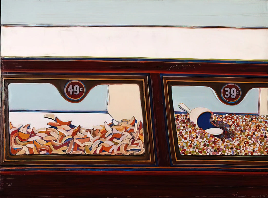 Wayne Thiebaud Landscape Prints: A Masterful Exploration of Color and Form - Candy Counter - 1963 by Wayne Thiebaud