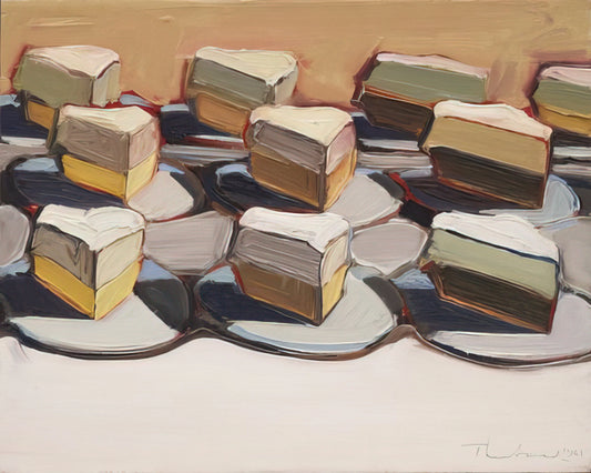 Wayne Thiebaud Painting Style: A Masterful Blend of Pop Art, Realism, and Delicious Abstraction - Cut Meringues - 1961 by Wayne Thiebaud