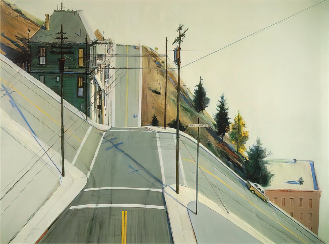 Wayne Thiebaud Painting: The Sweet Geometry of American Life - 24th Street Intersection - 1977 by Wayne Thiebaud