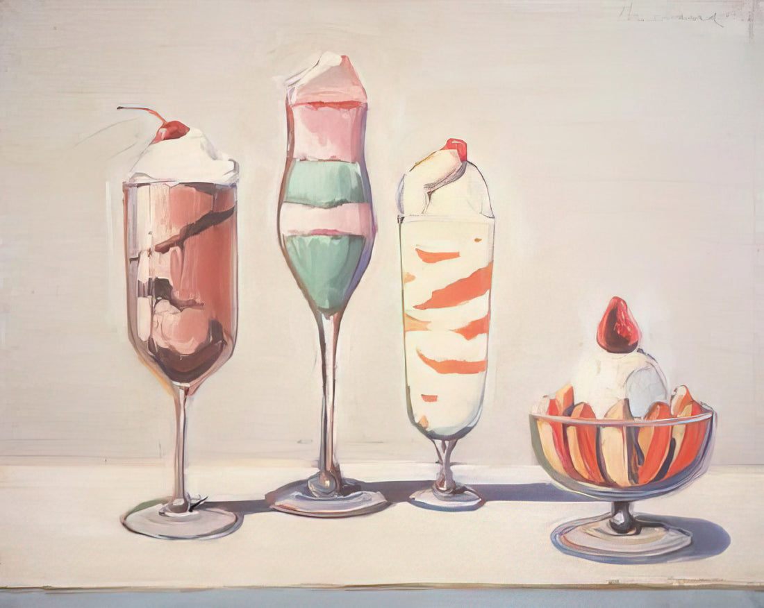 Wayne Thiebaud: The Master of American Still Life and the Crocker Museum Legacy - Four Sundaes - Pop Art by Wayne Thiebaud