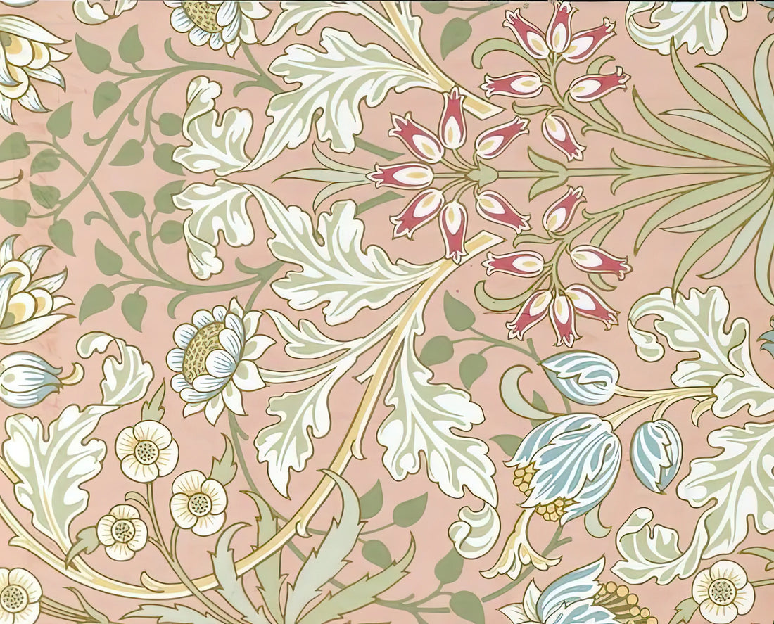 William Morris Framed Art Prints: A Curator's Guide to Timeless Design - WALLPAPER HYACINTH PATTERN 480 1917 by William Morris