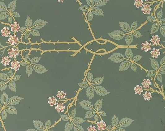 William Morris Tulipes et Feuilles: A Masterpiece of Arts and Crafts Design - WALLPAPER BLACKBERRY PATTERN 388 1917 by William Morris