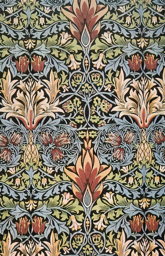 William Morris's 'A Dream of John Ball': A Visionary Medievalist Masterpiece - SNAKESHEAD PRINTED TEXTILE 1876 by William Morris