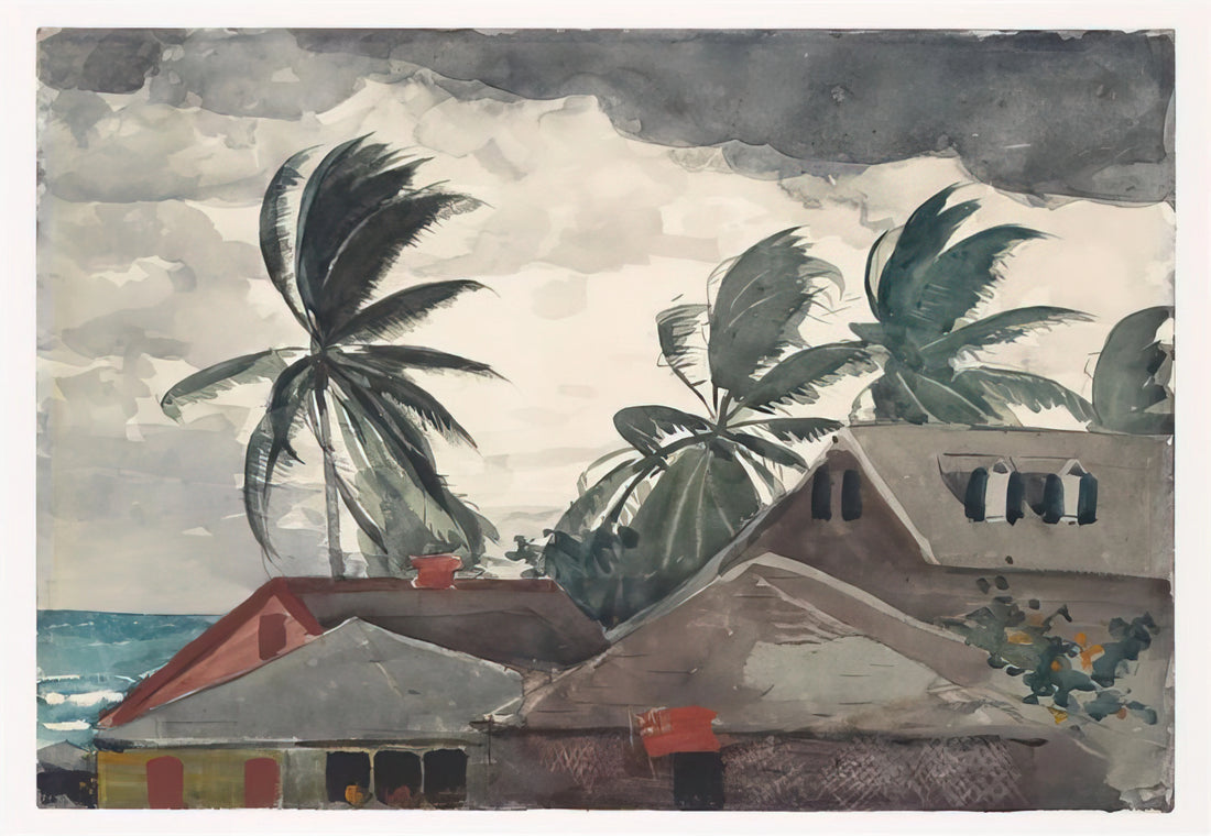 Winslow Homer Hurricane: A Masterpiece of American Realism and Nature's Fury - HURRICANE BAHAMAS 1898 by Winslow Homer
